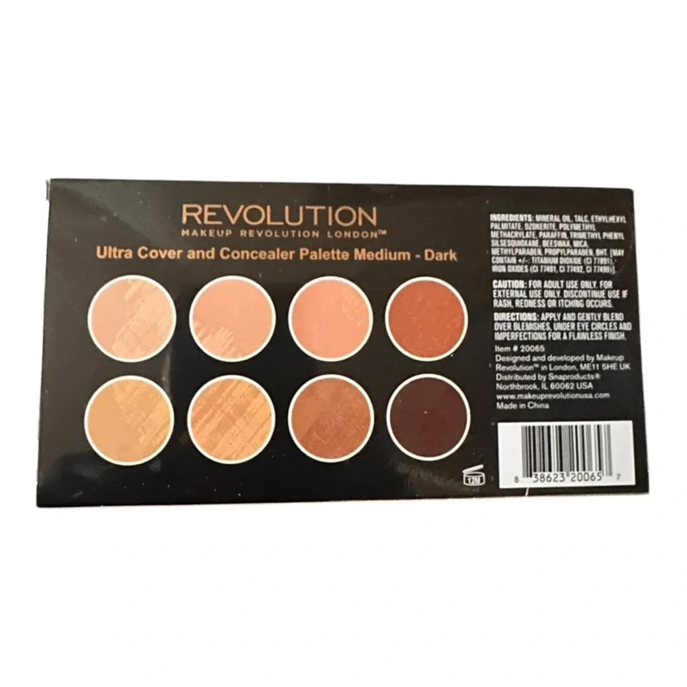 Makeup Revolution Cover & Conceal Palette | Medium–Dark | 8-Shade Makeup Compact